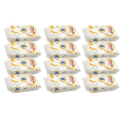 Evy Baby Papatya Özlü 12'li Paket 720 Yaprak Islak Mendil