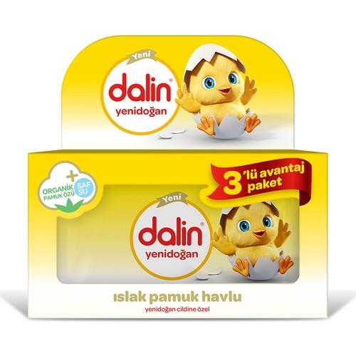 Dalin Yenidoğan 3'lü Paket 120 Yaprak Islak Mendil