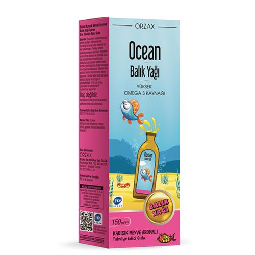 Ocean Karışık Meyve Aromalı 150 ml Balık Yağı Şurubu