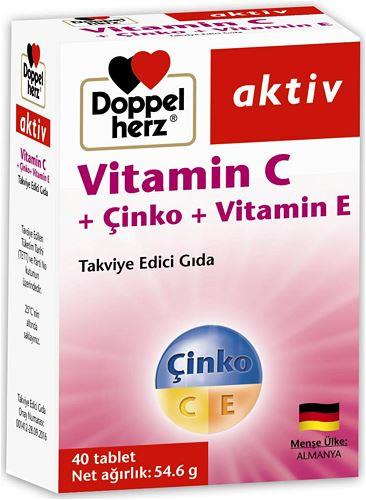 Doppelherz Aktiv Vitamin C + Çinko + Vitamin E 40 Tablet