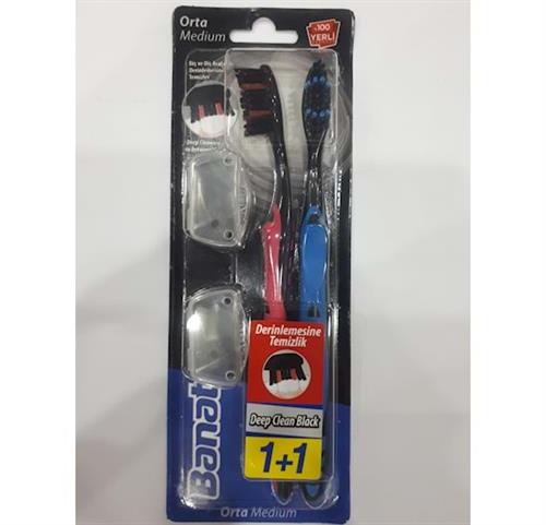 Banat Deep Clean Black Orta 1+1 Diş Fırçası