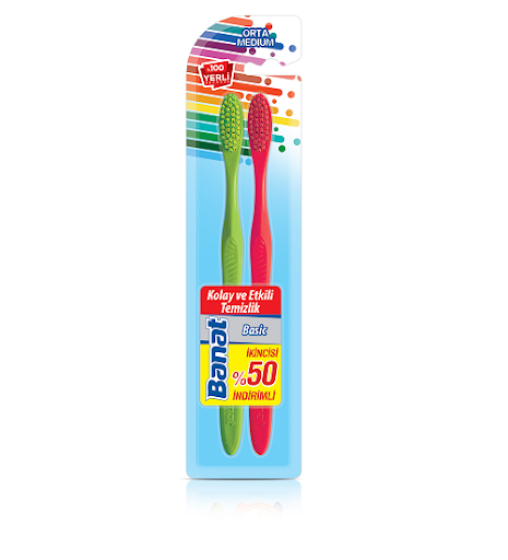 Banat Basic Diş Fırçası Medium 1+1