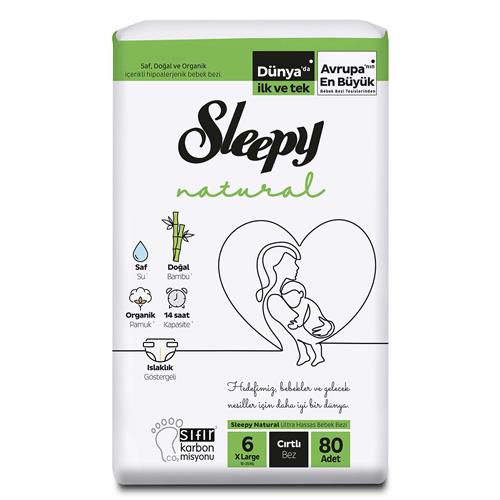 Sleepy Naturel 4'lü Jumbo Xlarge 6 Beden 80 Adet