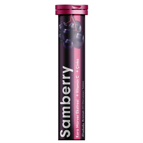 Samberry Kara Mürver Ekstresi + Vitamin C + Çinko 20 Efervesan Tablet