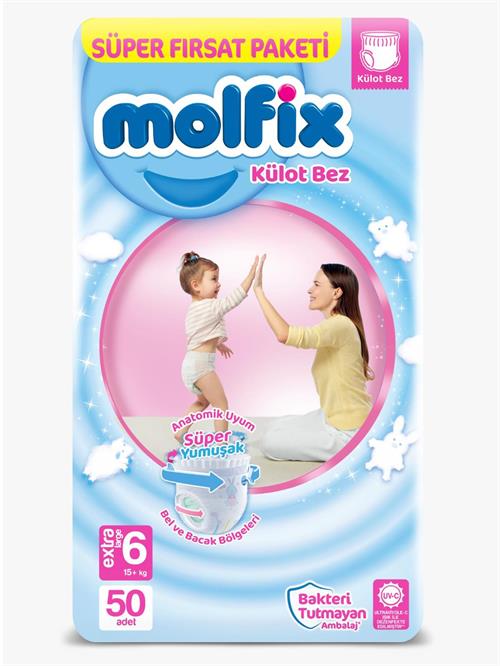 Molfix 6 Numara Extra Large 50'li Süper Fırsat Paketi Külot Bez