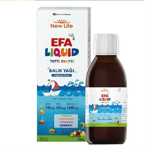 New Life EFA Liquid Tutti Frutti 150 ml Balık Yağı Şurubu