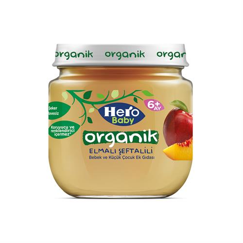 Hero Baby Organik Elmalı Şeftalili 120 gr Kavanoz Maması