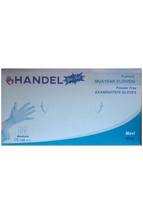Handel Yeni Nesil Pudrasız Mavi Eldiven Small 100'lü