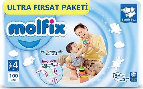 Molfix 4 Numara Maxi 100'lü Bebek Bezi