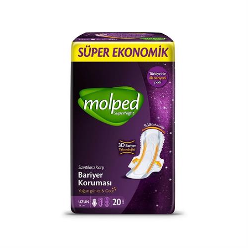 Molped Supernight Uzun 20'li Süper Eko Hijyenik Ped
