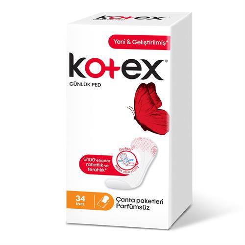 Kotex Lightdays İnce Parfümsüz 34'lü Günlük Ped