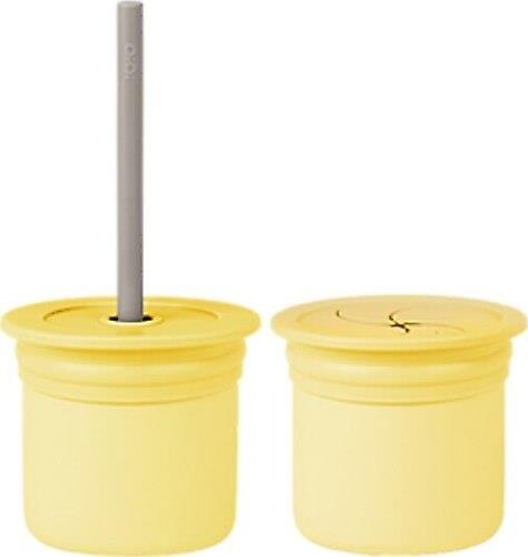 OİOİ Ham+Hüp Pipetli Bardak Seti 6 Ay+ Sarı-Gri
