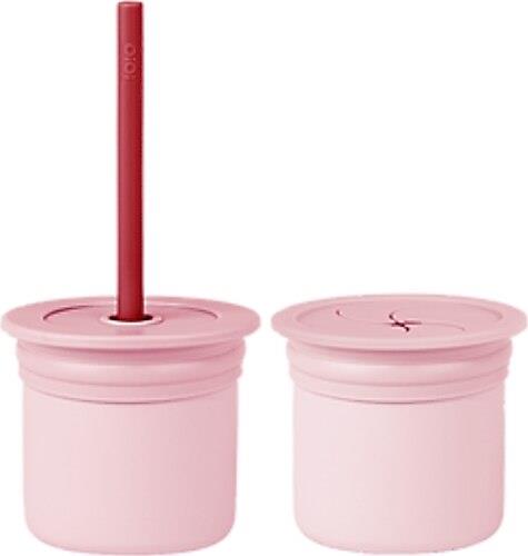OİOİ Ham+Hüp Pipetli Bardak Seti 6 Ay+ Pembe-Bordo