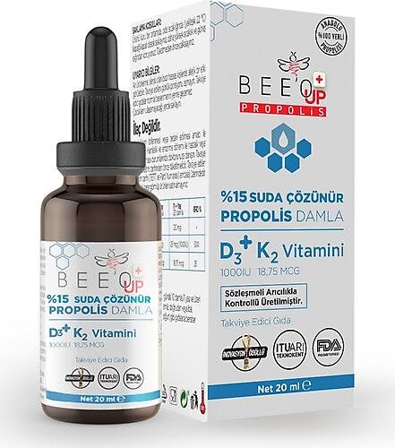 Bee'o Up Propolis %15 D3 + K2 Suda Çözünür Damla 20 ml