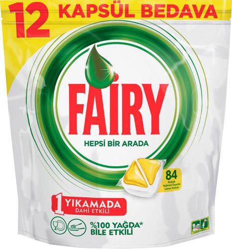 Fairy Hepsi Bir Arada Limon 84'lü Bulaşık Makinesi Kapsülü