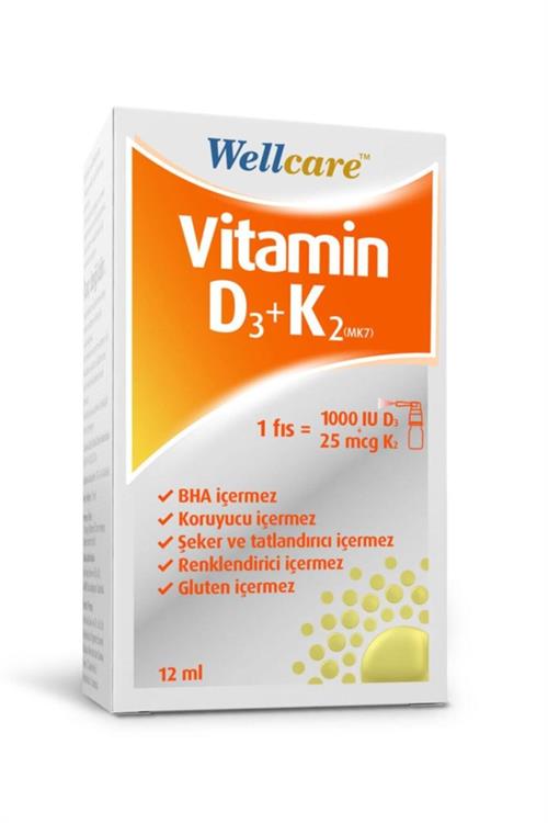 Wellcare Vitamin D3K2 1000 IU 12 ml Sprey
