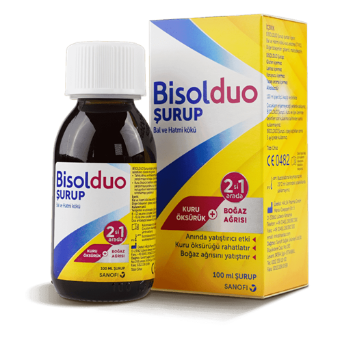 Bisolduo Bal ve Hatmi Kökü Kuru Öksürük Şurubu 100 ml