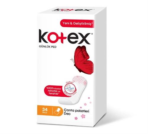 Kotex Ince Günlük Ped Parfümlü Çanta Paketleri 34'lü