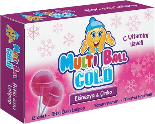 Multiball Cold Ekinezya Çinko 12'li Lolipop