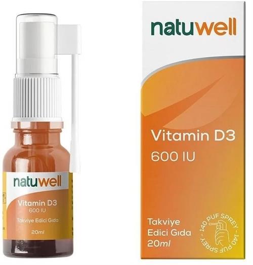 NATUWELL Vitamin D3 600ıu Sprey 20ml D Vitamini