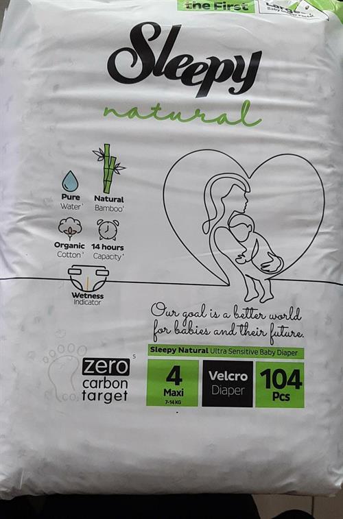 Sleepy Natural 4 Numara Maxi 104'lü Bebek Bezi