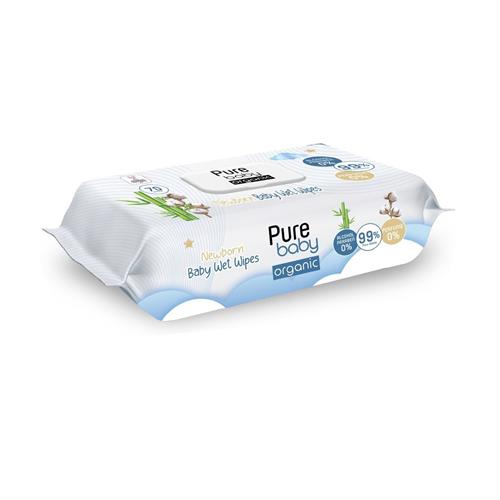 Pure Baby Organic Yenidoğan 70 Yaprak Islak Havlu