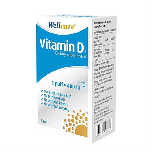 Wellcare Vitamin D3 400 IU Sprey 5 ml
