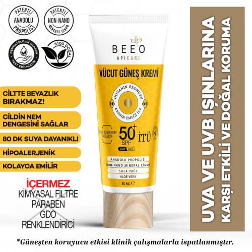 Bee'o Apicare Propolisli 50 Faktör Vücut Güneş Kremi 80 ml