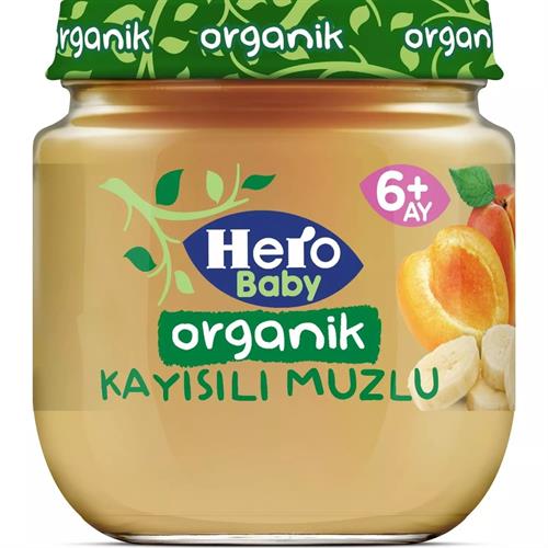 Hero Baby Organik Kayısılı Muzlu 120 gr Kavanoz Maması