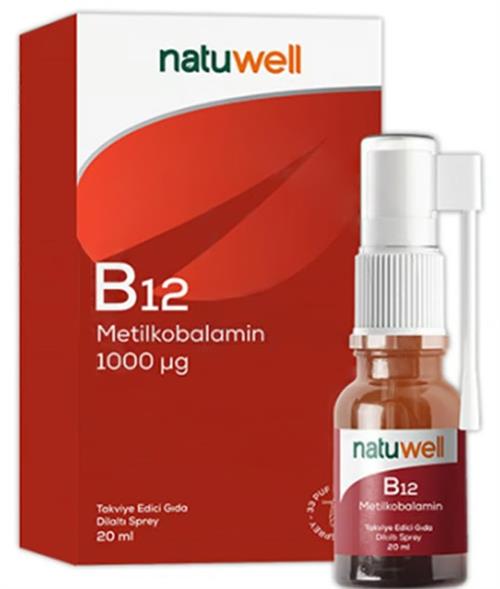 Natuwell B12 Metilkobalamin Sprey 1000 mcg 20 ml
