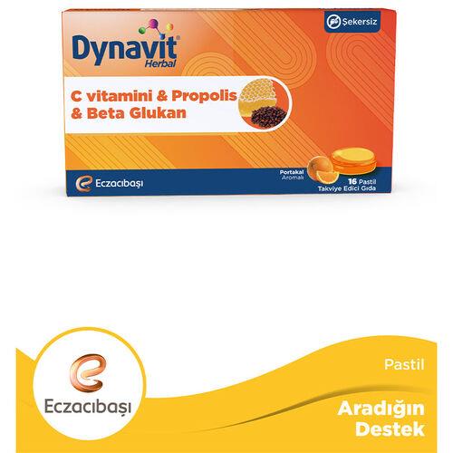 Dynavit Herbal C Vitamini - Propolis ve Beta Glukan İçerikli Pastil 16 Adet