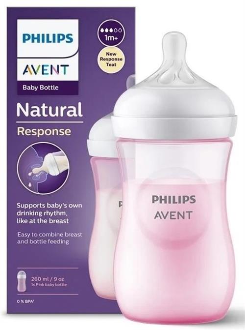 Philips Avent SCY903/11 Natural Response PP 260 ml Pembe Biberon