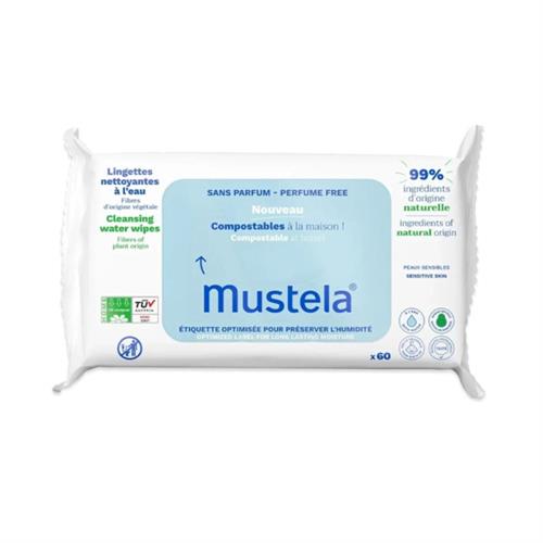 Mustela Parfümsüz Kompostlanabilir Temizleme Mendili 60 Adet |