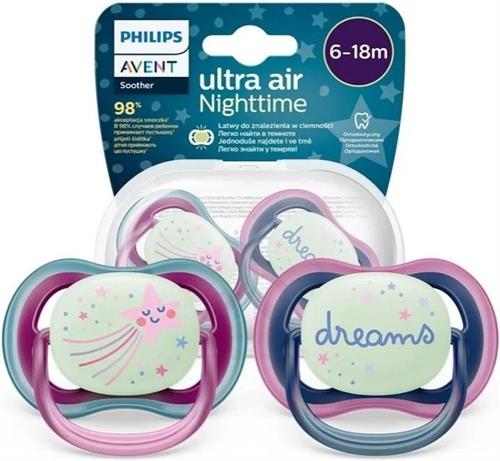 Philips Avent SCF376/14 Ultra Air Night 6-18 Ay 2'li Kız Emzik