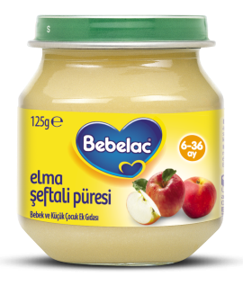 Bebelac Kavanoz Maması Elma Şeftali Püresi 125 G