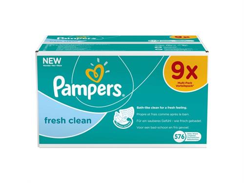 Prima Pampers Temiz ve Ferah 9'lu 576 Yaprak Islak Havlu