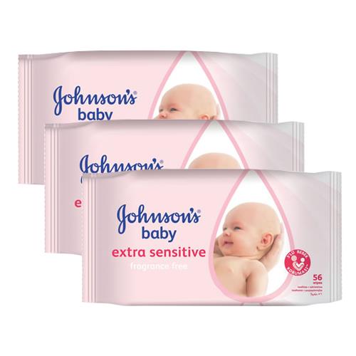 Johnson's Baby Yenidoğan Parfümsüz 3'lü 56 Adet Islak Mendil