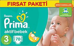 Prima Aktif Bebek 3 Beden Midi 78 Adet