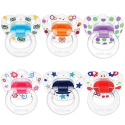 Wee Baby  Şeffaf Desenli Gövdeli Damaklı Emzik No:2 Wee Baby