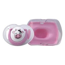 Mamajoo Pembe İnek Tekli 6 Ay+ Emzik - Saklama Kutusu