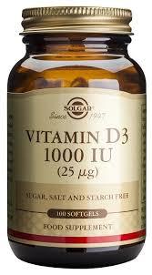 SOLGAR Vitamin D3 1000 IU 100 Softgel