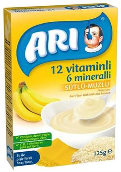 Arı Mama 12 Vitaminli Sütlü Muzlu 125 gr Kaşık Maması