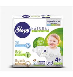 Sleepy Naturel Bebek Bezi 4+ Beden Maxi 9-16Kg -26 Adet