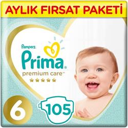 Prima Bebek Bezi Premium Care 6 Beden Aylık Fırsat Paketi 105 Adet