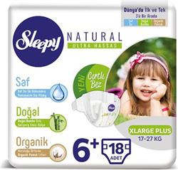 Sleepy Natural 6+ Numara Xlarge Plus 18'li Bebek Bezi