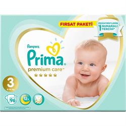 Prima Premium Care 3 Numara Midi 96'lı Bebek Bezi