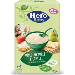 Hero Baby Sütlü Meyveli 8 Tahıllı 200 gr Kaşık Maması