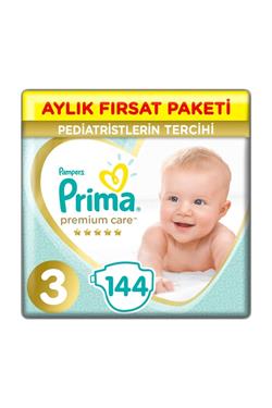 Prima Premium Care 3 Numara Midi 144'lü Bebek Bezi