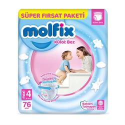 Molfix 4 Numara Maxi 76'lı Süper Fırsat Paketi Külot Bez