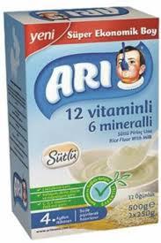 Arı Mama 12 Vitaminli 6 Mineralli Sütlü Pirinç Unu 500 Gr Kaşık Maması